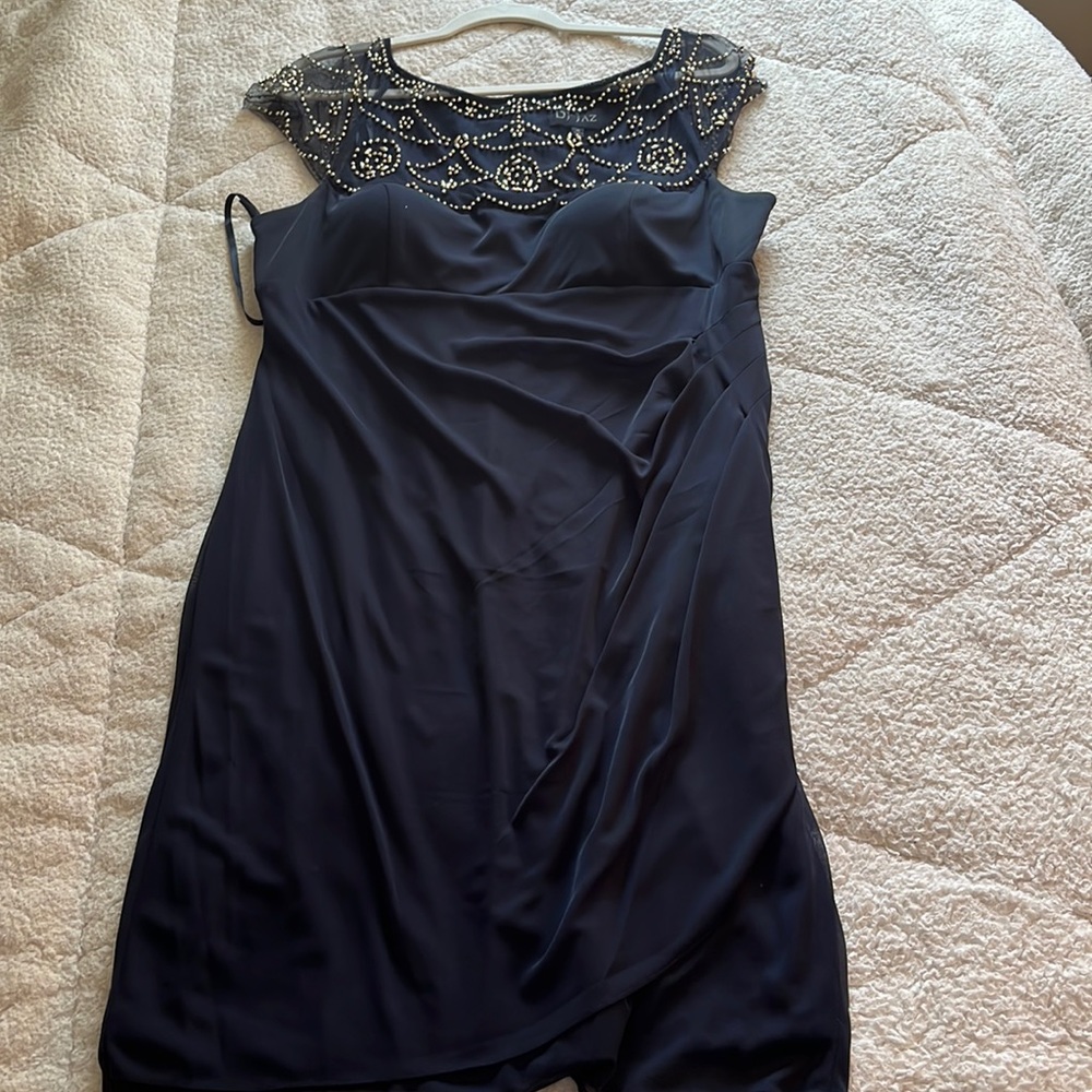 navy blue mini length dress